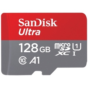 Card microSD SanDisk Ultra 128GB, viteza citire 140MBs, adaptor inclus