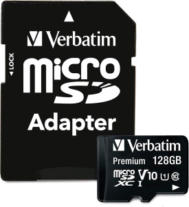 Card microSD Verbatim 128GB, Class 10, viteza de citire 90 MBs