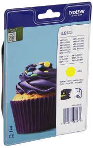 Cartus Brother LC-123YBP, capacitate 600 pagini, culoare galben
