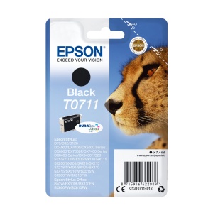 Cartus Tinta Epson T0711 Gepard, negru, rezistent la apa, pentru birou
