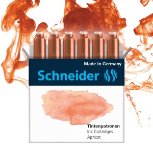 Cartuse de cerneala Schneider Pastell, 6 bucati, culoare Apricot