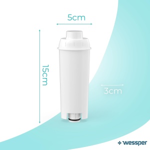 Cartuse de filtrare a apei Wessper Aqua Lunga compatibile cu aparatul de cafea automat Delonghi DLSC002, SER3017 si 5513292811 - ECAM, ESAM, ETAM, SECAM - Pachet de 6 - Img 5
