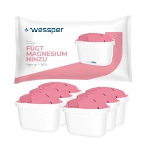 Cartuse filtrare apa Wessper, set 6 bucati, tehnologie cu magneziu, compatibile Brita Maxtra