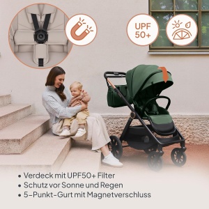Carucior 2 in 1 Lionelo Layla cu Babywanne si Sportsitz, 0-4 ani, pana la 22 kg - Img 9