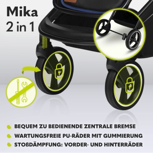 Carucior 2in1 LIONELO Mika, usoara, cu suport pentru bebelusi, accesorii incluse - Img 5