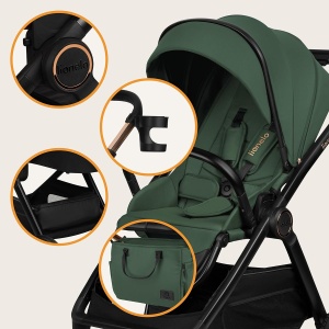 Carucior 3 in 1 Lionelo Layla cu scaun auto i-Size, 0-22 Kg, roti PU - Img 8