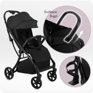 Carucior copii MoMi PAOLA, pliabil automat, greutate maxima 22 kg, roti cu amortizare - Img 4