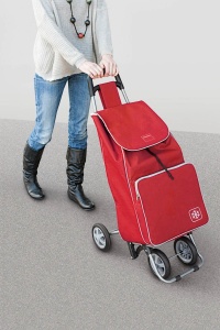 Carucior de cumparaturi Metaltex Aloe, 48 l, cu racitor, rosu - Img 5