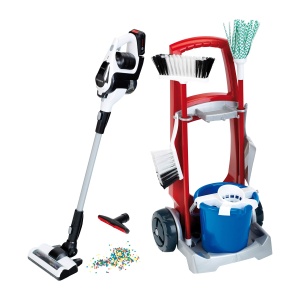 Carucior de curatenie Theo Klein 6806 cu aspirator Bosch Unlimited, 29x24x60 cm