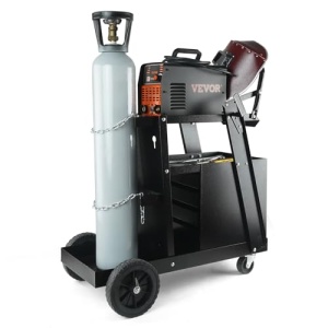 Carucior de sudura VEVOR 2 rafturi cu 4 sertare Sudare mobila Max. 100-120kg Carucior pentru masini de sudura cu suport pentru 2 butelii de gaz Ideal pentru sudare manuala Sudare cu gaz protejat Sudare cu arc de argon - Img 12