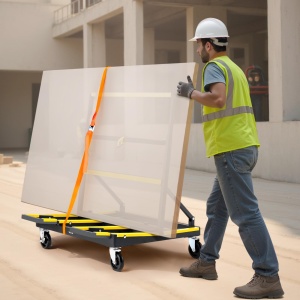 Carucior de transport VEVOR ST01, capacitate 816 kg, cu roti pivotante si maner reglabil - Img 8
