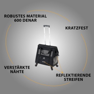 Carucior Ferplast Dog Crate Voyager Cutie de transport pisici Geanta pentru caini maner extensibil curele reglabile deschidere larga roti detasabile m - Img 2