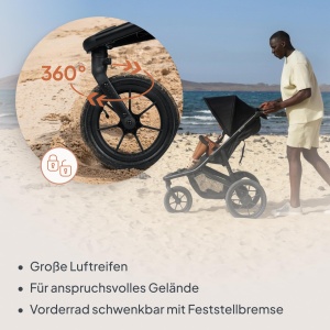 Carucior Jogging Lionelo Azura cu Roti de Aer, Capacitate 22 kg, Ajustabil - Img 3