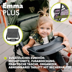 Carucior LIONELO Emma Plus pentru copii pana la 15 kg, cu sistem de inclinare si accesoriu - Img 8