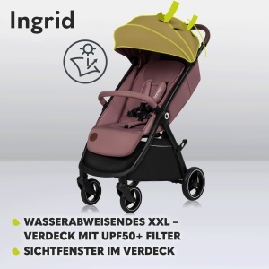 Carucior LIONELO INGRID pentru copii, 22 kg, roti pivotante 360, pliere usoara - Img 5