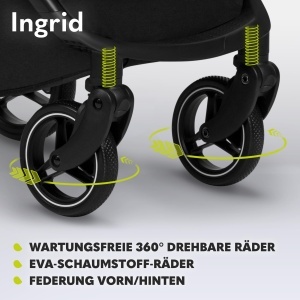 Carucior LIONELO INGRID pentru copii pana la 22 kg, cu roti EVA si sistem de pliere rapida - Img 5