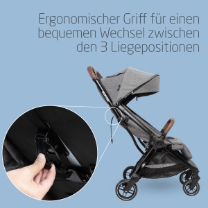 Carucior Maxi-Cosi Eva3, 0-4 ani, 0-22 kg, carucior pentru copii, usor si compact, pozitie de culcare plata, 3 pozitii de culcare, pliabil automat cu 1 mana, curea de transport, Select Gri - Img 4