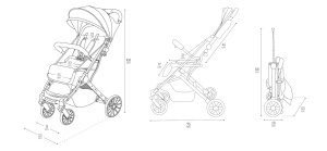 Carucior MoMi Estelle Dakar pentru copii de la 6 luni, 22 kg, pliabil, cu cos de cumparaturi - Img 8