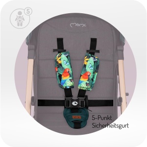 Carucior MoMi ESTELLE pliabil 15 kg cu functie de inclinare si maner telescopic - Img 3