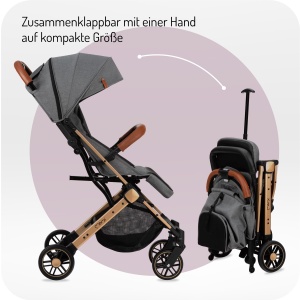 Carucior MoMi ESTELLE, pliabil, pentru copii pana la 15kg, cu functie de inclinare - Img 2