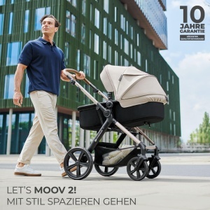 Carucior Multifunctional Kinderkraft MOOV2 AIR 4 in 1, Capacitate 22 kg, Culoare Gri - Img 2