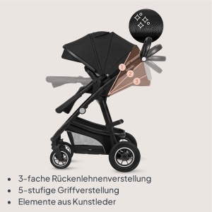 Carucior multifunctional Lionelo Bianka 3 in 1 pana la 22 kg sistem pliabil roti 360deg cu amortizoare - Img 7