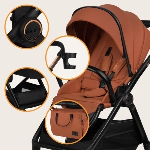 Carucior multifunctional Lionelo Layla 2 in 1 0-48 luni roti PU pivotante suspensie completa - Img 8