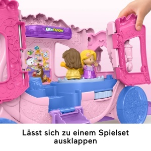Carucior muzical pentru copii Fisher-Price Little People, cu figurine Disney Princess - Img 3
