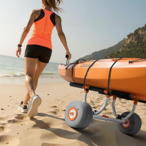 Carucior pentru kayak VEVOR 158 kg, cu roti PU de 30,5 cm si curele de fixare - Img 8