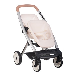Carucior pentru papusi Smoby Zwillings - pentru 2 papusi de max. 42 cm, cu roti pivotante