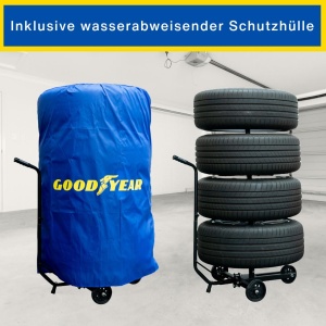 Carucior pentru Roti Goodyear, pentru 4 Roti, Capacitate 100 kg, cu Husa de Protectie - Img 4