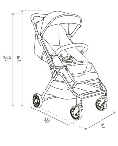 Carucior pliabil MoMi ANDREA cu functie de inclinare, 22 kg, 7 kg - Img 8