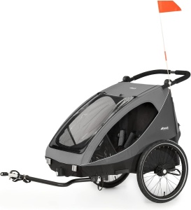 Carucior si bicicleta pentru copii hauck Dryk Duo 2in1, 2 locuri, gri - Img 4