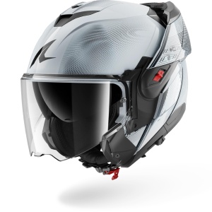 Casca moto Shark OXO SPEED-TECH, modulara, argintieneagra, marimea L