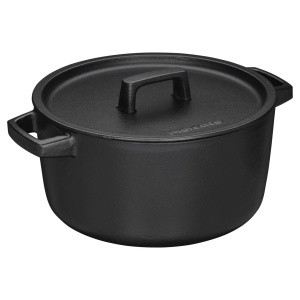 Caserola din fonta Fiskars Folken, 4 l, emailata, neagra