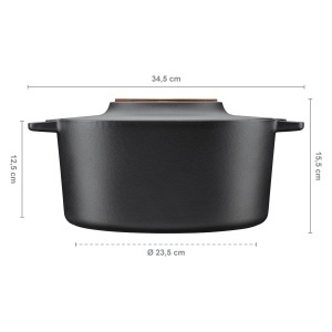 Caserola din fonta Fiskars Norden, 6 l, negrumaro, cu inel din lemn - Img 3
