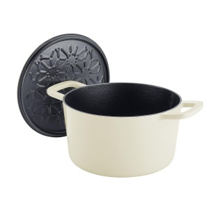Caserola din fonta Fissler Moments, 20 cm, alba, cu capac AromaStar - Img 2
