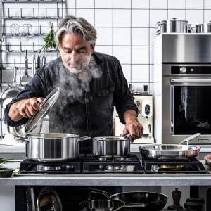 Caserola din inox KitchenAid MultiPly 24 cm, 4.9 L, cu capac din sticla - Img 3