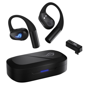 Casti audio ASUS ROG Cetra Open Wireless, Bluetooth 6.0, Negru