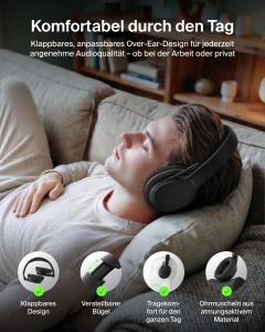 Casti audio Belkin SoundForm Adapt, wireless, cu microfon, negru - Img 7
