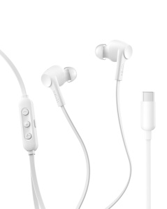 Casti audio Belkin SoundForm ANC cu conector USB-C, albe, cu microfon