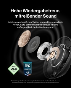Casti audio Belkin SoundForm Isolate, Noise Cancelling, 60 ore autonomie, negru - Img 2