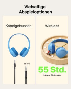 Casti audio Belkin SoundForm Mini 2, Bluetooth, 55h autonomie, protectie auz, albastru - Img 4