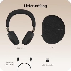 Casti audio Bluetooth Jabra Evolve3 75, cu microfon, anulare zgomot, negru - Img 10