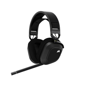 Casti audio Corsair HS80 RGB Wireless, Dolby Atmos, Negru