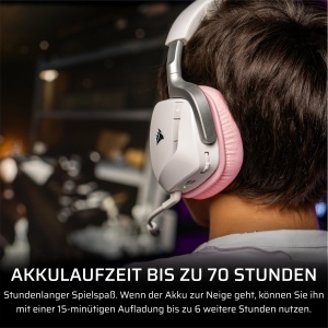 Casti audio Corsair Void v2 Wireless, Dolby Atmos, 70 ore autonomie, Roz - Img 6