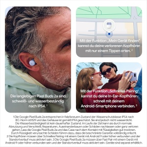 Casti audio Google Pixel Buds 2a cu anulare activa a zgomotului, usoare, rezistente la apa - Img 6
