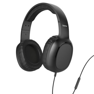 Casti audio Hama Fun C, cu cablu, USB-C, microfon, ajustabile, negre