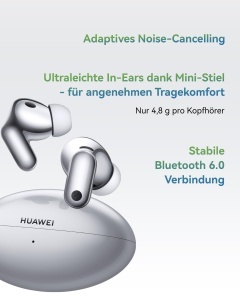 Casti audio HUAWEI FreeBuds Neo, 40 ore autonomie, IP55, argintii - Img 3