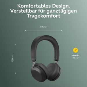 Casti audio Jabra Evolve2 75, wireless, activare zgomot, negru - Img 8